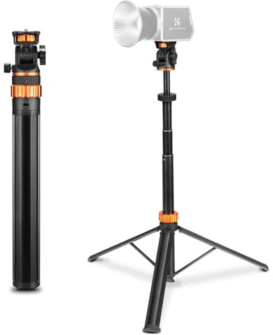 K&F CONCEPT Quick Release Trípode metálico para iluminación 199 cm, Carga máx 5 kg. Trípode para cámara, móvil, trípode de Tres Patas para móvil con rótula de 360° y Tornillo de 1/4