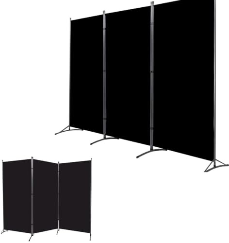 3 Panel Folding Room Divider 180 x 260 cm, Freestanding Fabric Privacy Screen Partition for Bedroom, Living Room & Office, Portable Partition Wall Separator