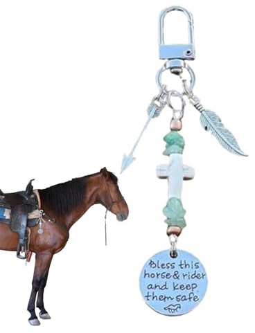 Sadel och träns berlockklämma, sadelrep nyckelring | Vintage Cowboy nyckelring, hästsko, i legerad sadel med snidade bokstäver och säkerhetsspänne, Western Horse för mä