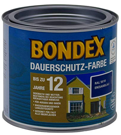 Bondex Dauerschutz Farbe, 0,5 Liter in Enzianblau