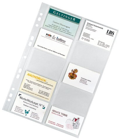 Veloflex 5341000 - Visitenkartenhüllen DIN A4, für 20 Karten pro Hülle, 10er Packung glasklar