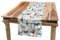 ABAKUHAUS Hirsch Tischläufer, Alt Text Tiere Weihnachten, Esszimmer Küche Rechteckiger Dekorativer Tischläufer, 40 x 225 cm, Türkis Beige Braun