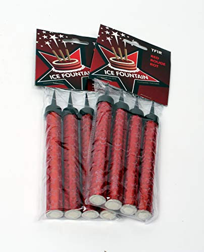 vama 60 Sek Tortenfontäne Zimmerfontäne Eissterne Zaubersterne Eisfontäne Traumsterne mit roter Flamme für Verlobung Hochzeit Geburtstag Kinder und Deko für Kuchen Torten Gold (8)