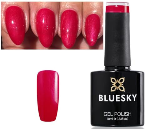 Bluesky Nail Gel Polish RASPBERRY RED CHERRY DARK PINK SHIMMER COLOR A110 UV LED Soak Off 10ml