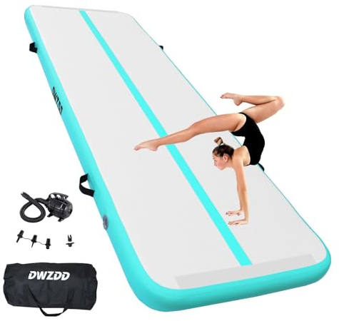 Dwzdd Gymnastik Air matte Track, 3 m/4 m/5 m/6 m Gymnastikmatte für Kinder, Turnmatte Aufblasbare Tumble Strecke für Zuhause/Fitnessstudio/Training/Cheerleading/Wasse