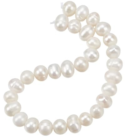 NBEADS 31pcs Cuentas de Perlas Naturales, 5.5~6mm Redondas Blancas cultivadas de Agua Dulce Perlas Sueltas espaciadoras para Collar, Pulsera, joyería, Agujero: 0.5mm