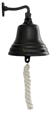 Assorted Collections Accessori da bar per casa, pub, campanello a mano –Campanello da bar da parete, decorazioni nautiche –Campanello nero unico con suono forte, ideale per Natale,ricevimenti, pub, 5