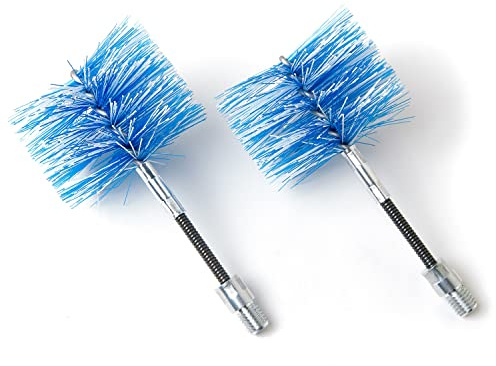 BARETTO FLEX | 2 Spazzole Pulizia Stufa a Pellet | Canna Fumaria Ø 100 mm | Snodo Articolato Per Curve | Attacco M12 | 2 pz