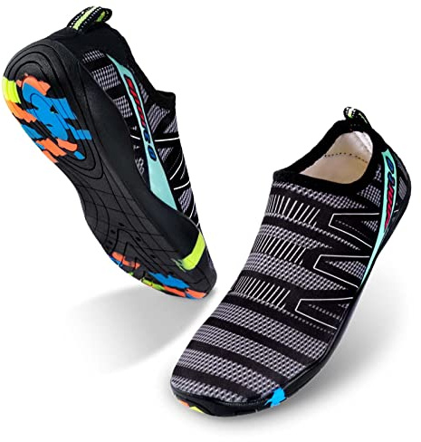 Water Shoes Swim Beach Sea Shoes for Women Men Ladies Swimming Pool Aqua Socks Barefoot Wet Wetsuit,Quick-Dry Lightweight Durable Neoprene Sole for Surf Diving Garden Walk Reef Seaside Sports Pebble