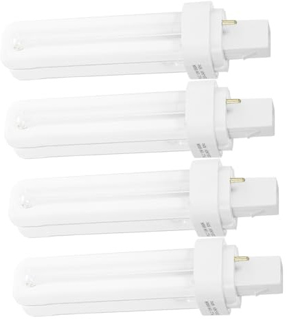 UPKOCH Bombilla Fluorescente de Tubo Doble 13w Base de 2 Pines, Fácil Reemplazo Parpadeo, Paquete de 4 Unidades para Iluminación
