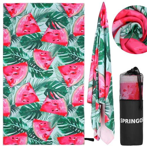 SPRINGOS Mikrofaser Handtuch 90 x 180 cm Schnelltrocknend Strandhandtuch zum Baden Stranddecke