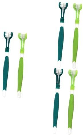 TOGEVAL 6stücke Hundezahnbürsten-set Mit Dreifachem Bürstenkopf Zur Effektiven Zahnpflege Für Hunde Ergonomisches Design Umweltfreundliches Material Für Kleine Und Große Haustiere