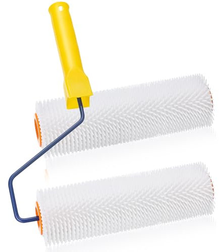 Xialvyu Entlüftungsroller Stachelwalze 23 cm mit Ersatzrolle, Stachellänge 15 mm, Nagelwalze zum Entlüften Entlüftungswalze für Bodenbeschichtung