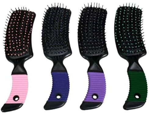 Showman Mane & Tail Brush w/Rubber Grip Handle (Pink)