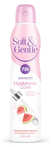 SOFT & GENTLE Anti-perspirant Deodorant, Skin Expert Hyaluronic Care, Watermelon Spritz, 72H Protection 250ml