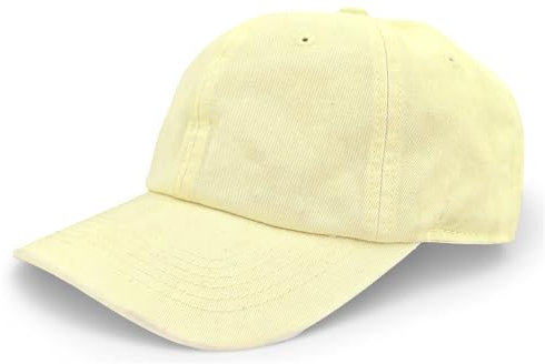 styleBREAKER Unisex Baseball Cap Vintage Look verstellbar 6-Panel Cappy in Washed Optik mit gebogenem Schirm Baumwolle Retro Cap Damen und Herren, Farbe:Gelb