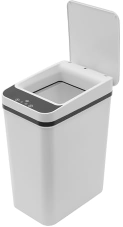 12 l smart Bin Motion Sensor Wastebasket automatisk elektrisk med lock kök sparar utrymme responsivt lågt ljud håller ditt hem rent och skyddat för vardagsrum arbetsrum sovrum badrum (vit)