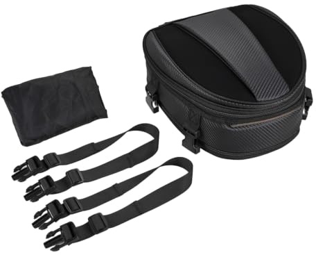 Hosoncovy Motorcycle Rear Seat Storage Bag Motorbike Tail Bag | Expandable Large Capacity Multifunctional Riding Carrying Case Handbag Storage Saddle Bag Rear Rack Tool Carry Pouch