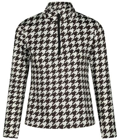 Emski Pull de ski pour femme - Skitrui élastique respirant et fonctionnel pour les sports d'hiver et le ski - Doux, chaud et confortable - Disponible en différentes tailles, Noir et blanc à carreaux