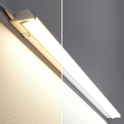 ledscom.de LED Unterbauleuchte LIWO 91cm, mit Anschlusskabel, schwenkbar, 1597lm, warmweiß/weiß