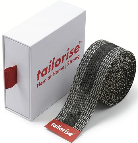 Tailorise™ - Hem at Home Strong - 5m - Hemming Web - Hemming tape for curtains & trousers - Wonderweb hemming tape - No Sew Hem Tape - Wonder web iron on extra strong - Washable Hemming Web (Black)