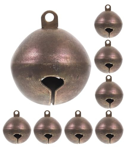 Artibetter Mini Cloches en Cuivre Vintage Accessoires Anneau Suspendu Lot de 8 Son Mélodieux pour Collier d'animaux pour Attirer L'attention des Chiens et Chats