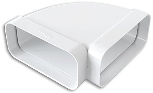 La Ventilazione CCO157B Curva Orizzontale in ABS per Tubo Rettangolare, Bianco, 150x70 mm