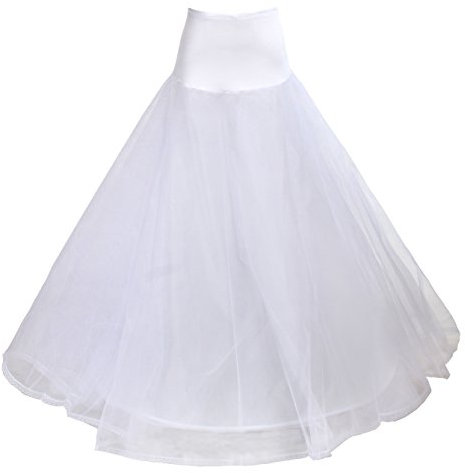 TUKA Reifrock Unterrock Elastisch 1 Ring mit Spitze, One-Size für Gr. 32 bis Gr. 42, Petticoat Vintage Retro Crinoline für Ballkleid Wedding Kleid Brautkleid Abendkleid, Weiß, TKB0019 White