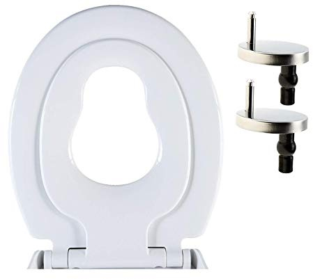 AAN® Family Toilet Seat with Removable Child Seat Slow-Close Quick-Release PP Material Easy Top and Bottom Fixing Size:460mmX370mm
