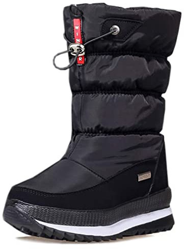 Solshine Damen Halbschaft Gefütterte Wasserdichte Schneestiefel 949 Schwarz, 37EU