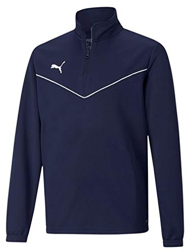 Puma Teamrise 1/4 Zip Top Jr Sudadera, Unisex niños, Peacoat-Puma White, 152