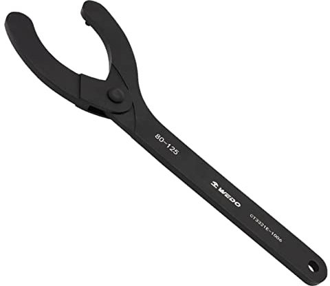 WEDO Chiave a perno regolabile Jumbo per dado con 2 fori, forgiata una tantum, coppia forte, alta resistenza,spray nero sulla superficie, acciaio cromato 40, dimensioni 125-200 mm, lunghezza 405 mm