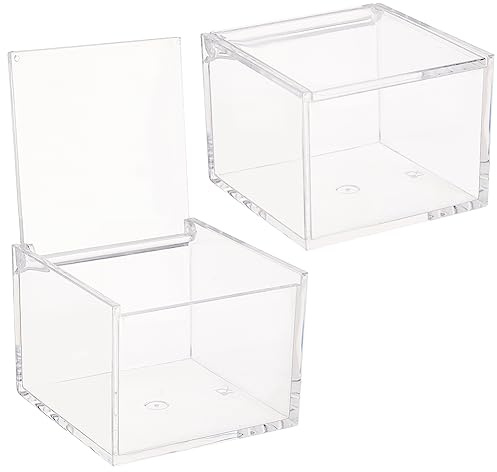 BENECREAT 2 Uds Caja Acrílica con Tapa, Caja de Exhibición de Cubo Transparente de 8x8x6cm, Cajas de Almacenamiento, Contenedores Organizadores para Bodas, Regalos de Cumpleaños, Embalaje