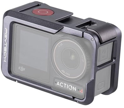 PGYTECH OSMO Action 4/3 Kamerakäfig, Video Vlogging Kamerarahmen für DJI Action Kamera, DJI Magnetische Schnellkupplung, 1/4 Gewindeanschluss Kompatibel mit DJI Mikrofon, Kameralicht