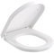 Himimi WC Sitz mit Absenkautomatik, Toilettendeckel D-Form mit Einstellbares Edelstahlscharnier, Klodeckel mit Quick-Release-Funktion und Softclose, Einfache Reinigung, Weiß (450 x 361 x 53 mm)