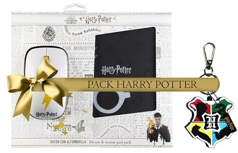 WONDEE Förpackning Harry Potter-presenter, Pendrive nyckelring USB 32 GB original Hogwarts + Harry Potter-matta och mus - originella presenter Harry Potter-fans, Disney officiella varor