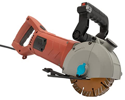 Fliuyr Fresatrice per muri, 4800 W, fresatrice elettrica per calcestruzzo, 6200 giri/min, 220 V, con 5 lame e pompa dell'acqua, profondità massima di segatura 41 mm, larghezza massima della sega: 42 m