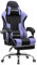 GTPLAYER Gaming Stuhl Stoff, Bürostuhl Massage Gaming Sessel Ergonomischer Gamer Stuhl mit Fußstütze, Kopfstütze Massage-Lendenkissen, Gepolstert Gaming Chair, Drehsessel, lila