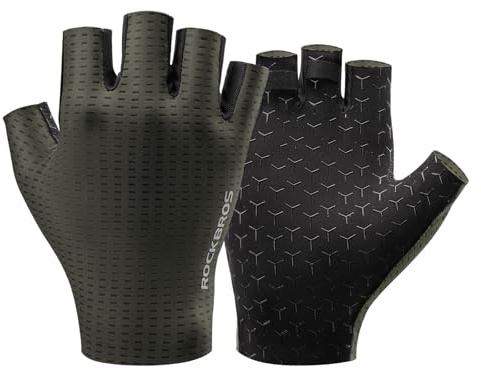 ROCKBROS Guantes Ciclismo Medio Dedo Ligro Transpirable Guantes Deportivos Hombre Mujer para Bicicleta Carretera MTB Deportes