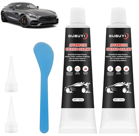 Scheibenkleber Auto, Kfz Dichtmasse, Karosseriekleber, Scheibenkleber Set, Karosserie Dichtmasse Auto, Gute Abdichtung für Autokarosserien, Windschutzscheiben, Autolichter-2 * 50ML