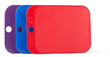 WePrep Set of 3 Coloured Chopping Boards – Durable, Textured, Non-Slip Cutting Boards with Hanging Loop – Knife-Friendly, Food-Grade Plastic – Bright, Bold Colours – Dishwasher Safe