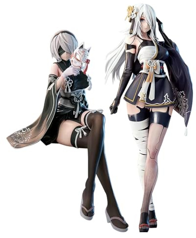 Zhongkaihua 2 figuras de acción del juego de autómatas 2B, personaje Yorha 2B, figura kimono Ver. Estatua de anime, modelo coleccionable, adornos de escritorio
