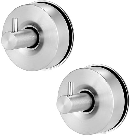 Zaxiva 2 ganci a ventosa, in acciaio inox 304, extra forti, ganci per asciugamani sottovuoto, senza fori, forti ventose sottovuoto, ideali per bagno, cucina, finestre e pareti in vetro, per riporre