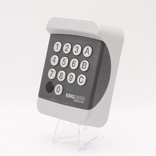 King Gates DIGY PAD - Tastiera wireless 433,92 MHz, per cancello e porta del garage, resistente alle intemperie, installazione a parete, batteria inclusa + 1 Goodies DOMOBIP