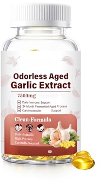 Åldrat vitlöksextrakt 7500mg - Hjärt- och immunstöd -Icke-GMO, glutenfri-60st,1pcs