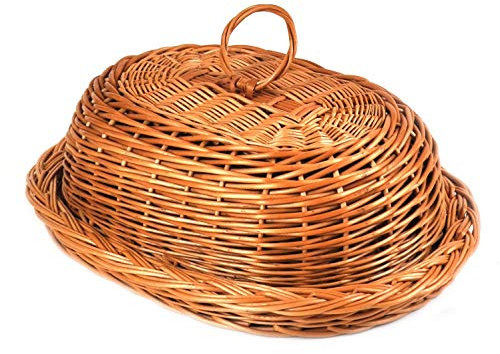 PM24 MyBer® K9-195 - Cestino per il pane con coperchio in vimini intrecciato