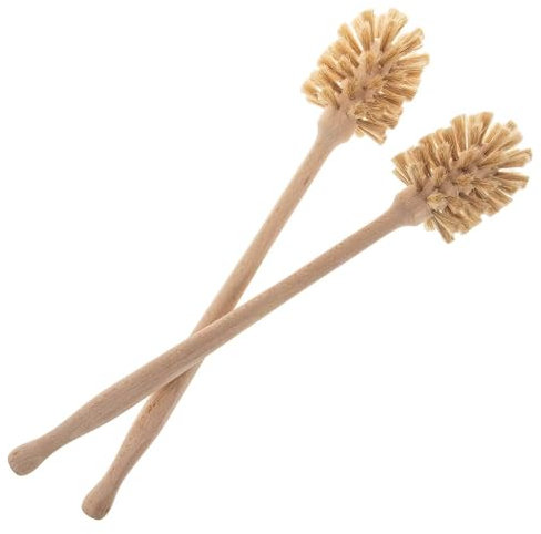 SIDCO Flaschenbürste Holz 2 x Gläserbürste Roßhaar Milchflaschenbürste Spülbürste