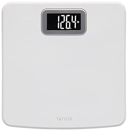 Taylor Precision Products Capacity Digital Bathroom Scale, White, 400 lb