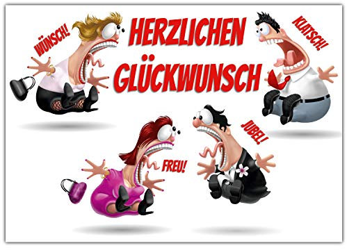 BREITENWERK A4 XXL Glückwunschkarte KOLLEGEN mit Umschlag - lustige Klappkarte geeignet für jeden Anlass wie Geburtstag Hochzeit Jubiläum Karte