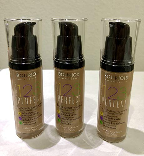 3x Bourjois 123 Perfect Foundation (57 Light Bronze)